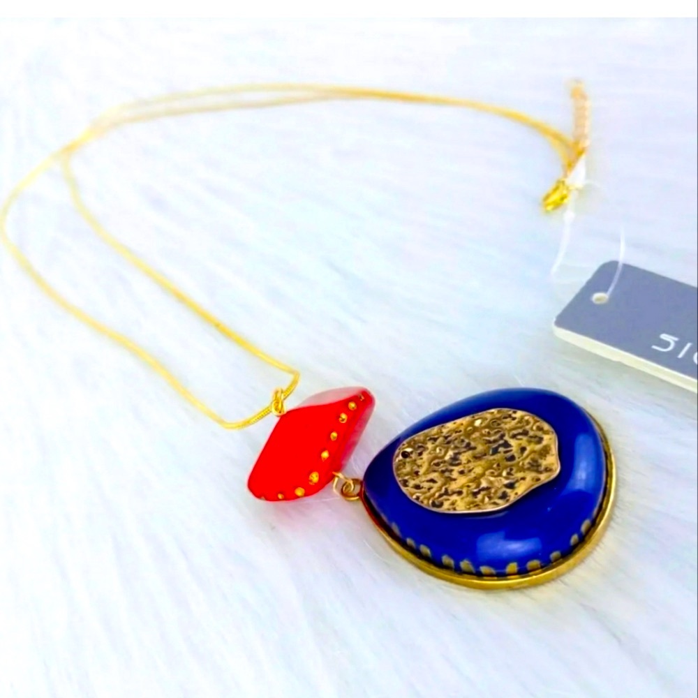 Modern PARFOIS Women's Chain Dark Blue, Red Gold Accents, Attractive Design